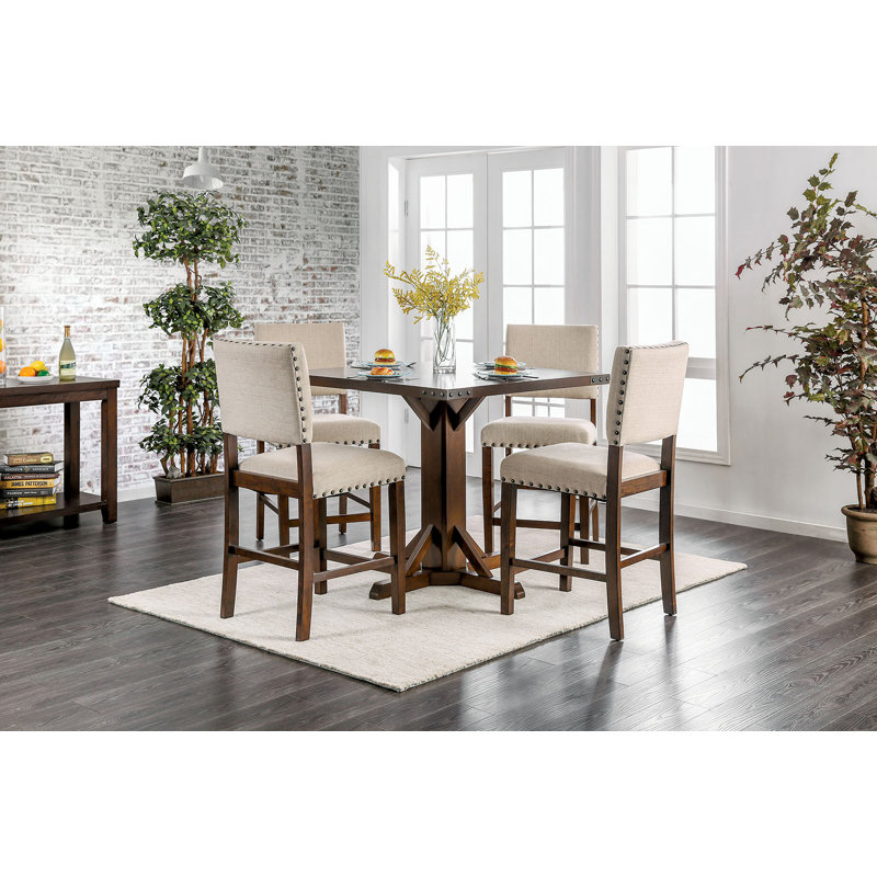 Gracie Oaks Hong 5 Piece Counter Height Breakfast Nook Dining Set